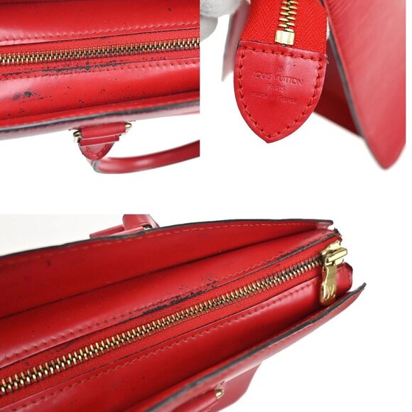 LOUIS VUITTON LV Logo Riviera Hand Bag Epi Leather Red France M48187 36YH416 - Picture 10 of 16